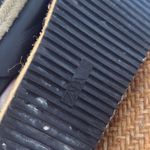 ZARA  black leather and gold hardware espadrille slide sandals 37/7 Photo 7