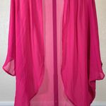 Style Rack Vibrant Barbie Pink Sheer Cardigan M Edgy Minimalist Festival Drape Open Coverup Photo 7
