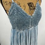 Beach By Exist  Light Blue Sundress Crochet Boho Mini Coastal Breezy‎ Vacation M Photo 6