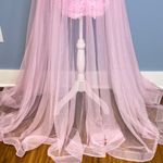 Faeriesty Elegant Pink Strapless Mini Sheer Overlay Women’s Prom Dress Size Small Photo 10