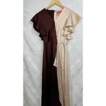 Kate Spade Kate‎ Spade Satin Colorblock Wrap Midi Flutter Sleeve Party Dress Size 2 Photo 3