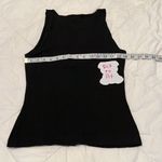 BCBGMAXAZRIA  size medium black sleeveless top ruffles around a V neck GUC Photo 5