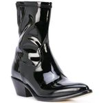NEW RTA DENIM PATENT LEATHER ANKLE WESTERN BLACK BOOTS SZ 40 / 10 Photo 0