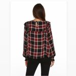 Jessica Simpson Plaid Ruffle Top in Tawny Port , Black/Red Size L New w/Tag Photo 5