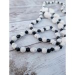 Vintage Necklace Statement Unusual Cream & Black Very Long Can Be Layered Photo 7