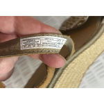 Eddie Bauer  W. Kara Canvas‎ Wedge Sandal Brown Leather Straps Size 9 Photo 11