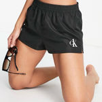 Calvin Klein  Women's Black Logo Athletic Shorts Photo 0