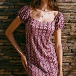 Urban Outfitters  sz M Womens Multicolor Geo Print Bodycon Babydoll Mini Dress Photo 0