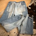 ALL SAINTS Kim Two Tone Asymmetric Hem Jeans in Mid Indigo Size 27 Photo 9