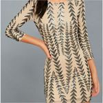 Lulus Womens  Stunning Nude & Gunmetal Sequin BodyCon Mini Dress - Sz S Photo 3