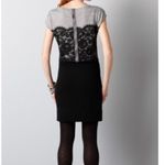 Loft sweater Dress with lace detail black gray petite large NWT Photo 2