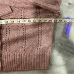 Derek Heart NWT Size M Oversized Cropped V Neck Pointelle Cardigan Lilac Purple Photo 9