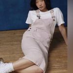 BDG Urban Outfitters Dani Maxi Pink Skirt overalls dress 100% Cotton Size Small Photo 2