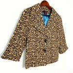 Willi Smith  vintage cheetah animal print 3/4 sleeves blazer jacket size 8 Photo 1