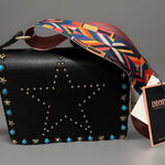 NEW Diophy Women's Vegan Leather Black Handbag w/ Aztec Guitar Strap Photo 0