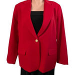 Pendleton ‎ Petite Blazer 100% Virgin Wool Bright Red with Gold Buttons Size 16 Photo 0