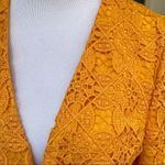 Ann Taylor  Factory goldenrod yellow lace crochet open blazer jacket 8 NWT Photo 3