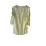 Malvin Hamburg Germany Size Medium Butter Yellow 100% Linen Tunic‎ Top Photo 2