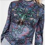 Free People  | L’Amour Velour Sequin Bell Sleeve Top SP Photo 2