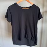 ZARA  Black Short Sleeve T-Shirt Size M Low High Hem Photo 0