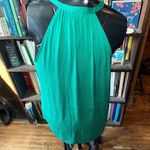 CAbi Spring Lush bright green split neck sleeveless shirt Photo 3