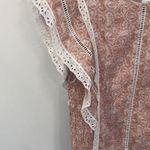MISA Los Angeles Nilu Eyelet Lace Linen Top in Washed Tile Dusty Rose Small NWT Photo 9