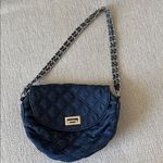 Chico's  Navy Quilted Shoulder Bag with Silver Chain Photo 9