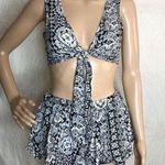 Sage Two Piece Paisley Crop Top and Shorts Photo 0