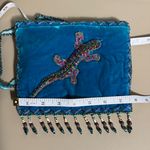 Beaded Lizard Design Blue Velvet Bag. Native American. Photo 8