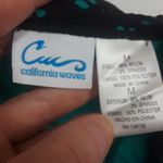 California Waves  2pc Black Crochet Lace Over Teal Bikini Set Photo 5