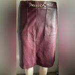 Marc New York  Burgundy Leather Pencil Skirt Photo 2