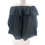 Gucci NWT  GG micro polka dot silk ruffle top sz 38 Photo 3