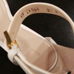 Stuart Weitzman 💕💕 Low Block Heel Leather Sandals White 8.5 Comfortable All Day Photo 9