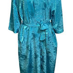 Vintage Ashley Amos Long Sleeve Blue Satin‎ Feel Robe Women’s M Size M Photo 0