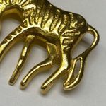 Zebra Zoo Wild Animal Jewelry Pin Brooch Gold Color Metal Vintage Photo 4