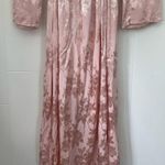 Lovers + Friends Lovers Friends NWT Bali Kimono Maxi Dress Pink Satin Ruffles Belt ~ Size M Photo 11