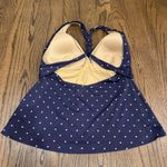 LL Bean Womens Blue Polka Dot Racerback Babydoll Tankini Swim Top Size Medium Photo 1
