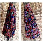 Elementz VTG  Blouse Woman 1X Black Floral Shirt Button Short Sleeves Psy… Photo 8