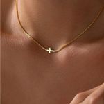 Gold Cross Pendant Necklace Photo 2