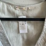 Roller Rabbit Dress Silvery White Lurex Ondine Dress in Sz L NWT Midi V Neck Photo 8