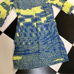 Pink Owl Swirly Abstract Mini Dress Lime Yellow Green Blue Dress Unique AOP sz M Photo 5