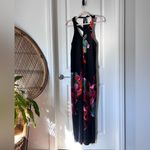 Anthropologie Maeve Black Floral 100% Silk Cayman Maxi Dress Small Sleeveless Photo 2