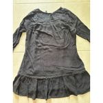Lucky Brand Top Womens Medium Black Tunic Embroidered Boho Peasant Western Photo 3