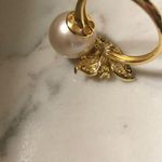Boutique 11.5mm Custom Made Genuine Pearl Clover Ring Photo 5