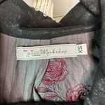 Johnny Was  3J Workshop Coated Velvet Embroidered Floral Studded Jacket Black XS Photo 8