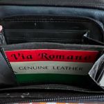 Multi Color Retro Patchwork Italian Via Romano Leather Crossbody Bag Green Photo 4