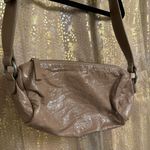 Free People  Shiny Leather Taupe Aurora Shoulder Bag With Leather Coin Purse Photo 2