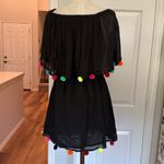 Pitusa pom pom colorful mini dress beach coverup Black Size M Photo 3