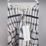 Moon River FINAL PRICE NWT  Brown Grid Print Puff Sleeve Woven Photo 5