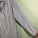Cloth & Stone Blue Striped Linen Blend Long Sleeve Coastal Shirt Dress Size L Photo 4